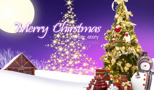 Purple Christmas Tree Background PPT Template Download