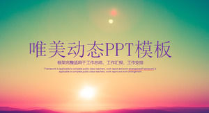 Lila dynamische schöne Sonnenuntergang PPT Vorlage kostenloser Download