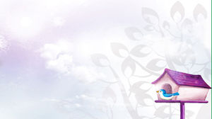 紫色优雅卡通PPT背景图片