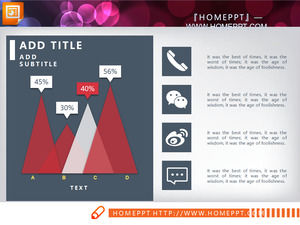 Merah dan warna abu-abu ganda suasana sederhana PPT grafik paket download