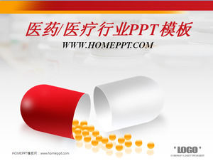 Red Capsule bassa medica Medicina PowerPoint Template Scarica