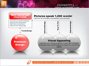 Red crystal style slide chart template package download