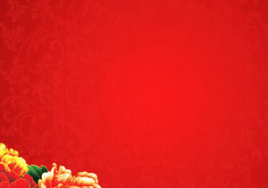 Red rich peony new year slide background picture