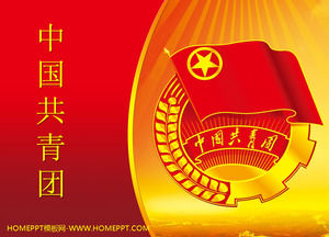Red troupe background of the Chinese Communist Youth League PPT template