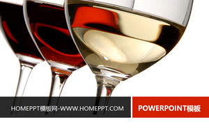 Red wine and goblet combination of food and beverage slides template