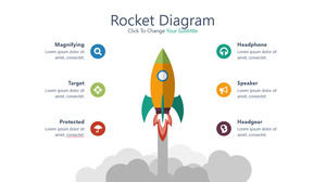 Rocket launch project lists PPT graphics