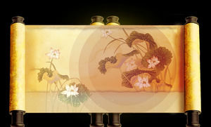 Scrolls animation Mid Autumn Festival ppt template