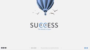 Simple atmospheric hot air balloon universal PPT template
