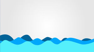 単純な青い波曲線PPT背景画像