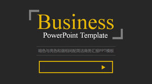 Simple business report PPT template with black circle design on black background