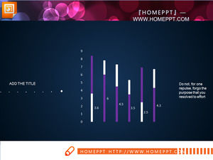シンプルなフラット紫白の二色PPTチャートのダウンロード