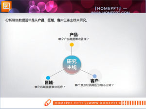 간단한 1/3 확산 관계 PPT 차트 템플릿