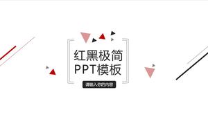 Simple red and black triangle line PPT template