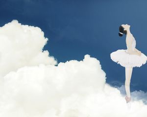 chica bailando en el cielo PPT imagen de fondo