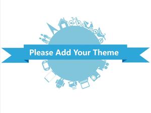 Small fresh three color universal PPT template