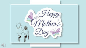 Küçük taze üç boyutlu stil Mutlu Anneler Günü PPT şablonu