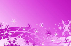 Снежные хлопья над фиолетовым шаблоном фон Powerpoint
