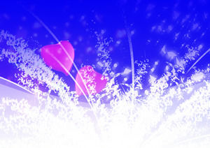 ดอกไม้ไฟหัวใจหิมะ - รูปแบบความรัก PPT แม่แบบ
