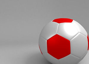 Balón de fútbol sobre fondo gris plantilla de PowerPoint