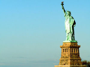 Patung Liberty Foto powerpoint template yang