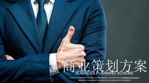 Suit and attire workplace characters background business financing plan PPT template
