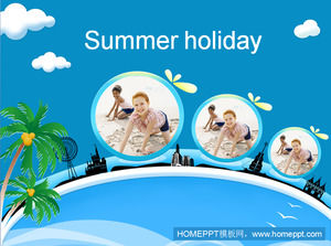 Summer vacation seaside vacation travel PPT template download