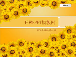 Sunflower background PPT template download