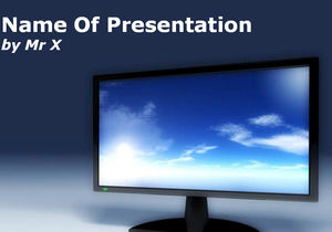 电视屏幕抽象模型的PowerPoint模板