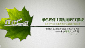 Plantilla de PPT dinámico texturizado mate estilo ambiental tema ambiental verde