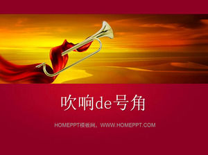 The sound of the horns of the patriotic theme slide template download The sound of the horns of the patriotic theme slide template download