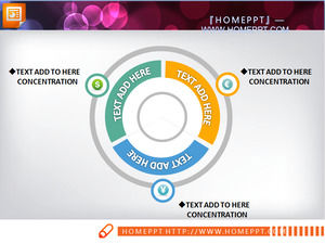 الحلقة ثلاثة عنصر يلتف حول قالب عرض تقديمي من PowerPoint