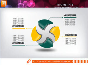 Drei-Farben-dreidimensionale PPT Diagramm herunterladen