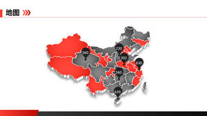 Three-dimensional Chinese map PPT template material
