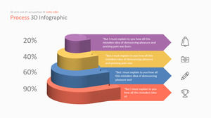 Graphiques PPT de niveau hiérarchique tridimensionnel