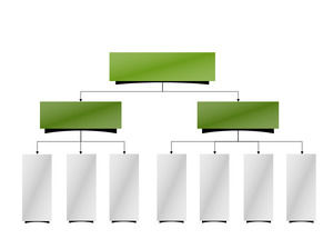 Three-tier organization chart slide template