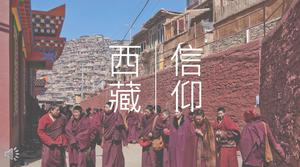 Pariwisata Tibet Rasakan Keyakinan Budaya pada Templat PPT Tibet