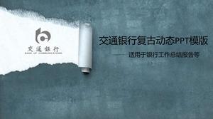 Torn paper effect retro traffic bank PPT template