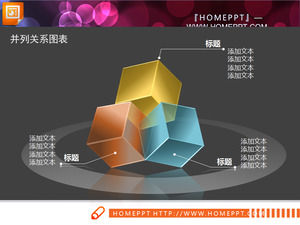 Translucent 3D Tetris Boxes PowerPoint Chart Download