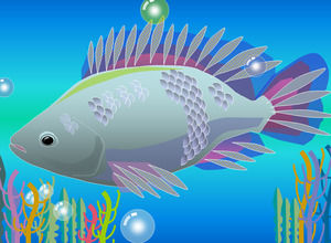 Underwater world modello di animazione blu ppt