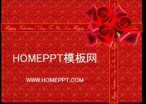 Hari Valentine latar belakang hadiah PPT Template download, Hari Valentine PPT Template Download