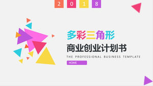 Wibrujący kolorowy trójkąt geometrycznej grafiki kreatywny biznes plan ppt szablon