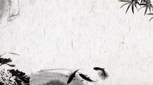 Immagine di sfondo in stile cinese carta PPT Vintage Grass