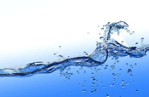 Fluxo de água azul modelo Tema powerpoint