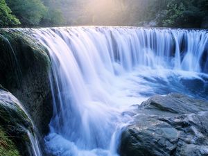 Image de fond de diapositive paysage chute d'eau