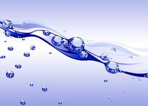 Flusso dell'acqua con le bolle modello di PowerPoint