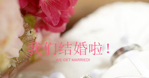 Kami menikah dengan template PPT latar belakang cincin pernikahan