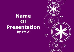 ホワイトスノーフレーク紫色の背景PowerPointのテンプレートオーバー