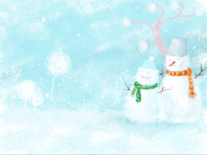 Musim dingin yang cerah tema kartun gambar slideshow background