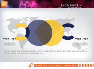 World map background flat and practical PPT chart free download