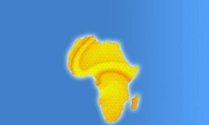 Sarı Afrika Kıta powerpoint şablonu